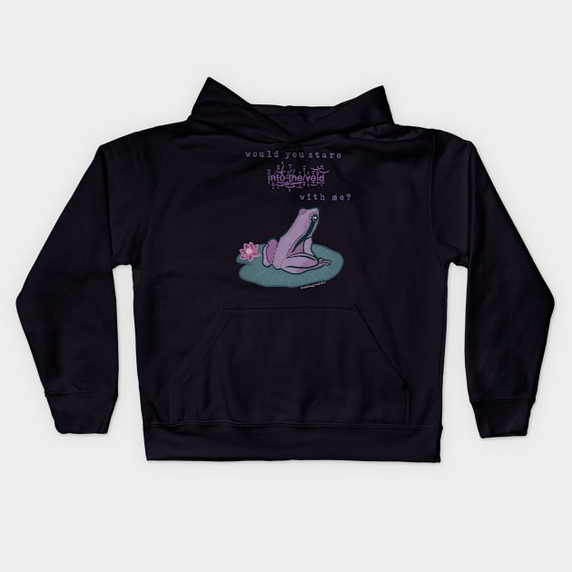 Would you stare into the void with me? Frog (transparent version) Kids Hoodie by varangyosreka